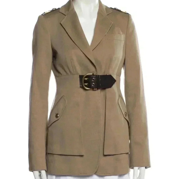 Gucci Military Inspired Blazer Jacket Olive Green - Picture 1 of 4